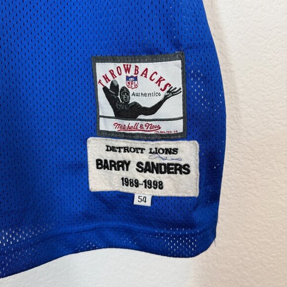 Mitchell & Ness Barry Detroit Lions Throwback Jersey Sanders Size 54 NFL Blue - Picture 5 of 9